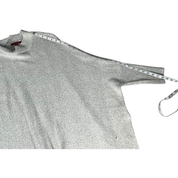 Red Haute Oversized Gray Knit Sweater Tunic Dolman Sleeves Stretchy Small Cozy - Picture 7 of 12